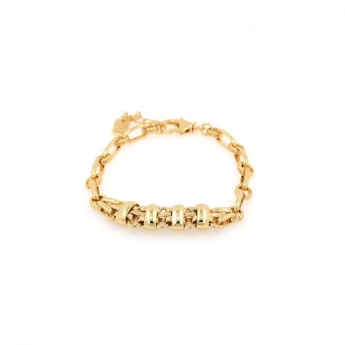 Brass Bracelet & Bangle with 3.5cm extender chain 18K gold plated fashion jewelry & Unisex nickel lead & cadmium free Length Approx 14.5 cm Sold By PC