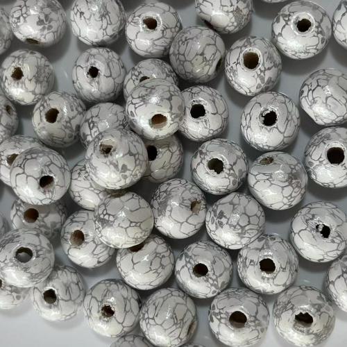 Wood Beads, Schima Superba, Round, printing, DIY, more colors for choice, 10mm, Approx 500PCs/Bag, Sold By Bag