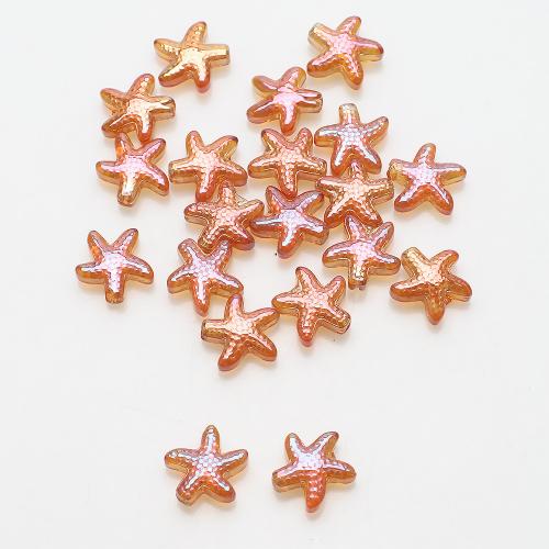 Fashion Glass Beads, Starfish, DIY, more colors for choice, 13x14mm, 30PCs/Bag, Sold By Bag