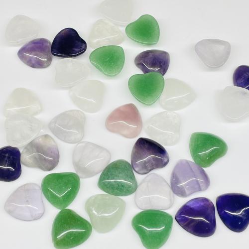 حجر طبيعي زخرفة, قلب, مواد مختلفة للاختيار, المزيد من الألوان للاختيار, 14x14x5mm, تباع بواسطة PC