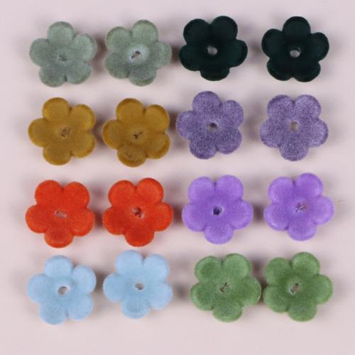 Resin Jewelry Beads with Flocking Fabric Flower DIY Approx Sold By Bag