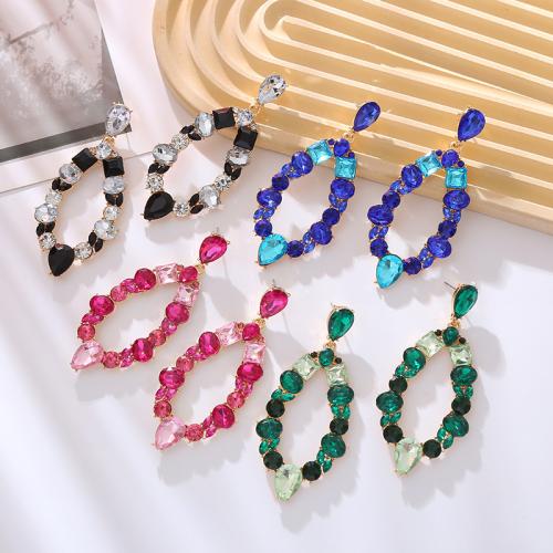 Zinc Alloy Stud Earring with Glass Rhinestone fashion jewelry & for woman & with rhinestone nickel lead & cadmium free Sold By Pair