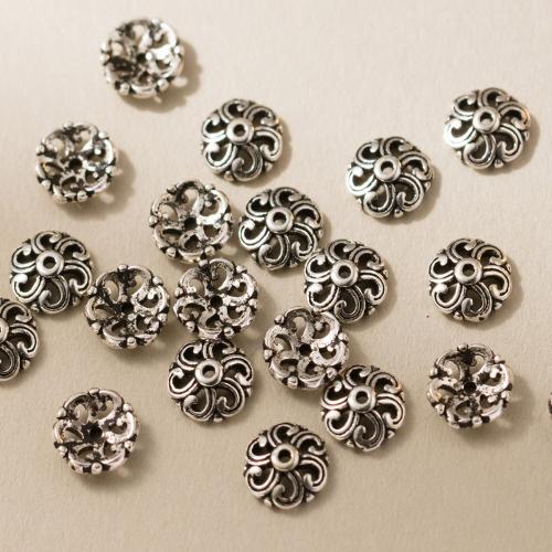 Tampa de contas de prata esterlina 925, 925 prata esterlina, DIY, cor original, 7mm, Buraco:Aprox 1mm, vendido por PC