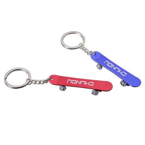 Zinc Alloy Key Clasp with PU Leather Skateboard plated Unisex Sold By PC