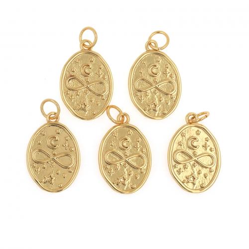 Brass Jewelry Pendants Flat Oval 18K gold plated fashion jewelry & DIY nickel lead & cadmium free Sold By PC