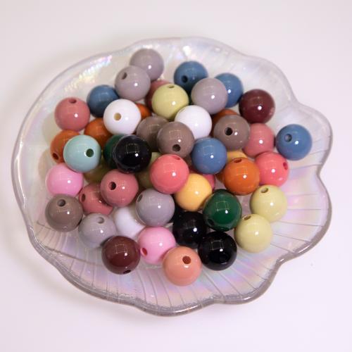 Plated Acrylic Beads Round UV plating DIY 16mm Approx Sold By Bag