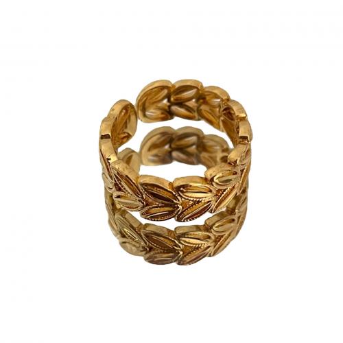 Brass Finger Ring Wheat gold color plated fashion jewelry & for woman golden nickel lead & cadmium free inner diameter 17mm Sold By PC