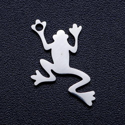Titanium Steel Pendants Frog polished DIY original color Approx Sold By Bag