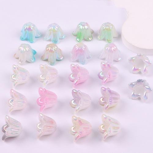 Resin Jewelry Beads Flower colorful plated DIY Approx Sold By Bag