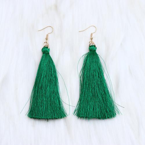 Earring Jewelry Cotton Thread with Zinc Alloy handmade fashion jewelry & for woman Sold By Pair