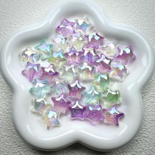 Plated Acrylic Beads Star colorful plated DIY & luminated 19mm Approx Sold By Bag