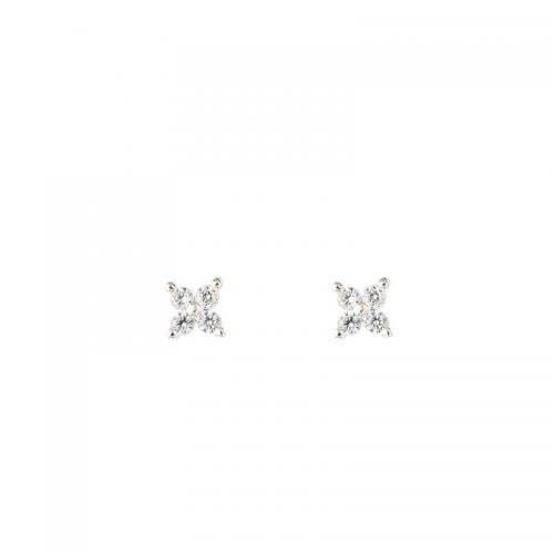 Cubic Zirconia Micro Pave Brass Earring plated micro pave cubic zirconia & for woman 5mm Sold By Pair