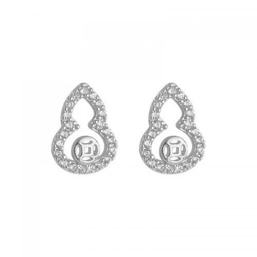 Cubic Zirconia Micro Pave Brass Earring Calabash plated micro pave cubic zirconia & for woman Sold By Pair