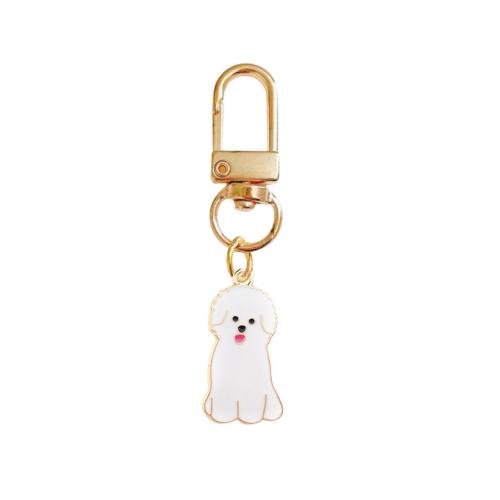 Zinc Alloy Key Clasp Dog gold color plated Unisex & enamel 60mm Sold By PC