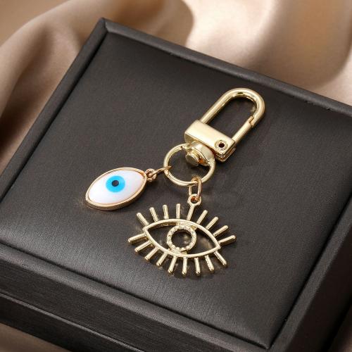 Zinc Alloy Key Clasp with White Shell gold color plated Unisex & enamel nickel lead & cadmium free Sold By PC