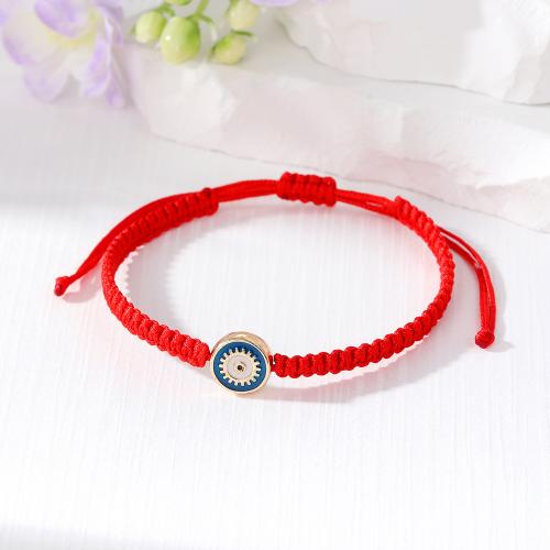 Evil Eye Jewelry Bracelet Zinc Alloy with Cotton Cord handmade Length Adjustable & for woman nickel lead & cadmium free Sold By PC