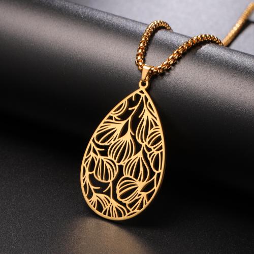 Stainless Steel Jewelry Necklace 304 Stainless Steel plated fashion jewelry & for woman & hollow Length 45 cm Sold By PC