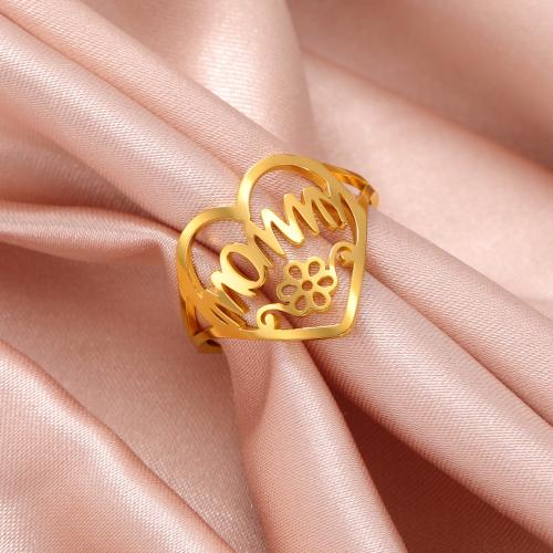 Stainless Steel Finger Ring 304 Stainless Steel Heart plated for woman & hollow inner ~20mm Sold By PC