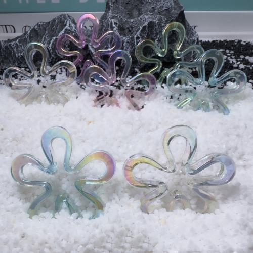 Plated Acrylic Beads Flower UV plating DIY & hollow 42mm Approx Sold By Bag