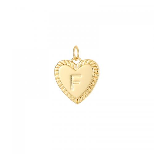 Brass Heart Pendants plated DIY golden Sold By PC