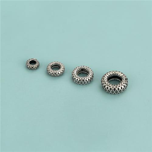 925 Sterling Silver Beads Rondelle Antique finish DIY Sold By PC