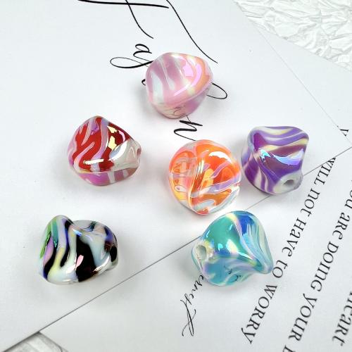 Plated Acrylic Beads colorful plated DIY & leopard pattern 15mm Approx Sold By Bag