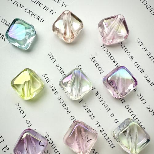 Belagte akryl perler, Square, farverig forgyldt, du kan DIY, flere farver til valg, 13mm, Ca. 300pc'er/Bag, Solgt af Bag