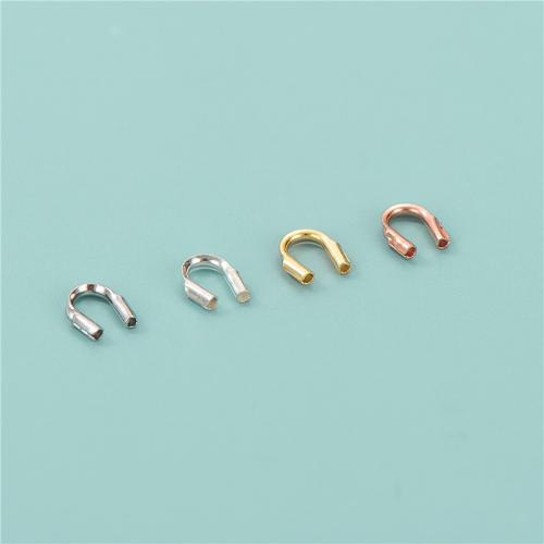 925 Sterling Silver Cord Tips Letter U plated DIY Approx 0.6mm Sold By PC