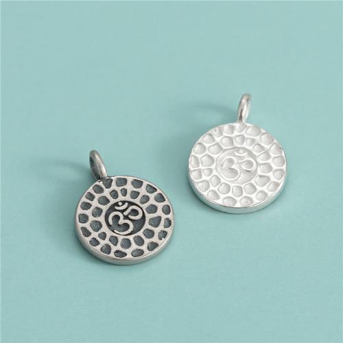 925 Sterling Silver Pendant Flat Round DIY Approx 1.8mm Sold By PC