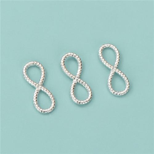 925 Sterling Silver Connectors Number 8 polished DIY & hollow silver color Approx 4mm Sold By PC