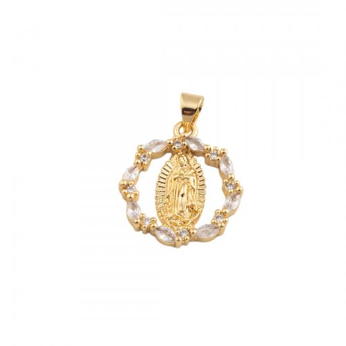 Cubic Zirconia Micro Pave Brass Pendant fashion jewelry & Unisex & micro pave cubic zirconia golden nickel lead & cadmium free Sold By PC