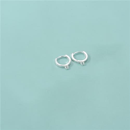 925 Sterling Silver Earring Drop, 925 Sterling Zilver, Donut, DIY, zilver, 13mm, Gat:Ca 0.8mm, Binnendiameter:Ca 10.5mm, Verkocht door pair