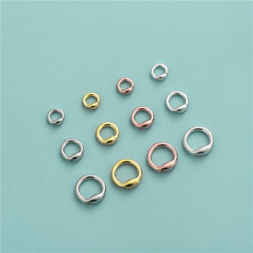 925 Ezüst Jump Gyűrű, galvanizált, DIY & különböző méretű a választás, több színt a választás, Által értékesített PC