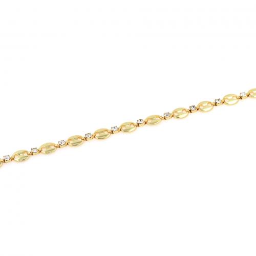 Brass Chain, 18K gold plated, fashion jewelry & DIY & micro pave cubic zirconia, nickel, lead & cadmium free, 9mm, Sold By m