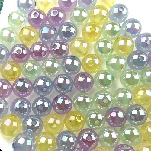 Plated Acrylic Beads Round colorful plated random style & DIY & luminated 16mm Approx Sold By Bag