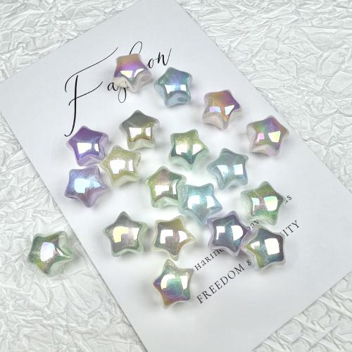 Plated Acrylic Beads Star colorful plated random style & DIY mixed colors 16mm Approx Sold By Bag