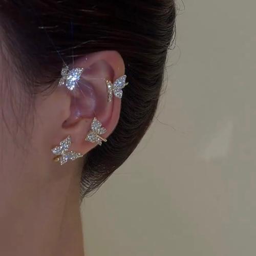 Zinc Alloy Earring Wrap plated & for woman & with rhinestone earring length 35-150mm Sold By PC