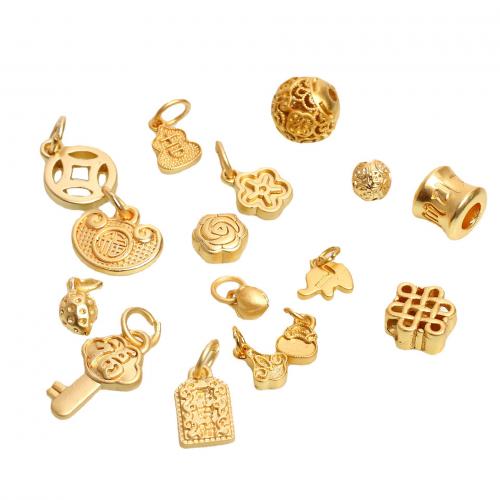 Brass Nakit perle, Mesing, zlatna boja pozlaćen, možete DIY & različitih stilova za izbor, Prodano By PC