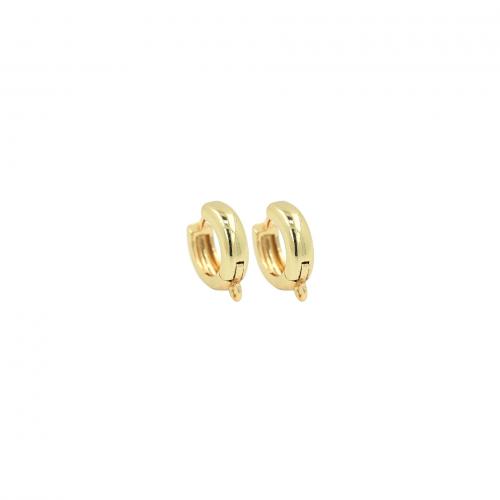 Brass Hoop Earring Components Donut 18K gold plated fashion jewelry & DIY nickel lead & cadmium free Sold By Pair
