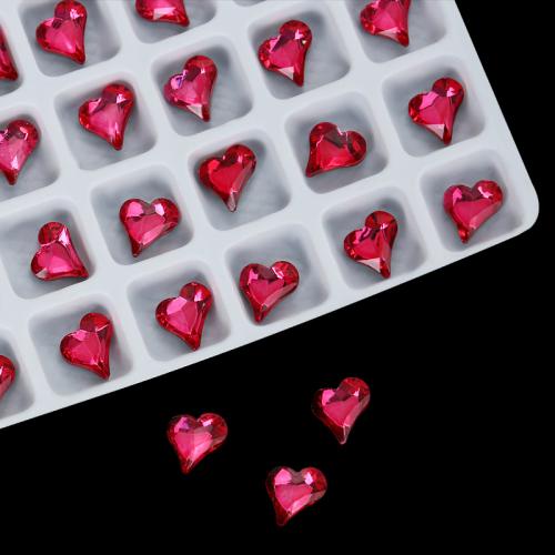 3D Nail Art Decoration, Glass, Heart, DIY & for woman, more colors for choice, 6x7mm, Approx 500PCs/Bag, Sold By Bag