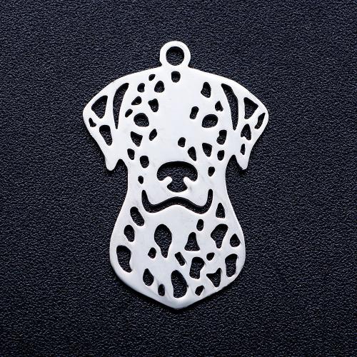 Titanium Steel Pendants Dog polished DIY & hollow original color Approx Sold By Bag