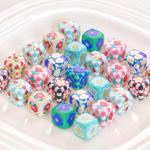 Acrylic Jewelry Beads Square printing DIY Approx Sold By Bag
