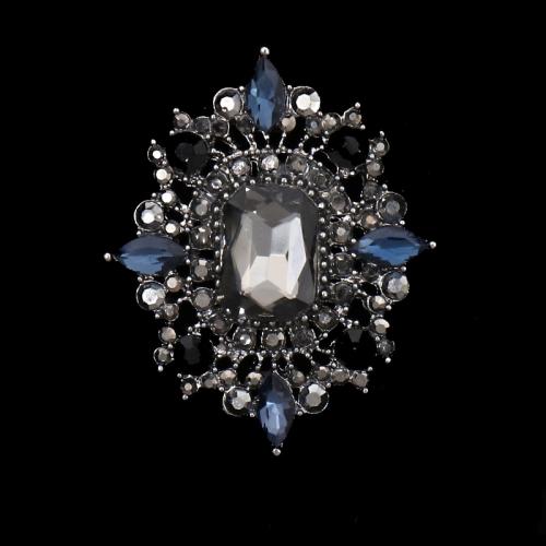 Zinc Alloy Brooch Finding plated DIY & with rhinestone nickel lead & cadmium free Sold By PC