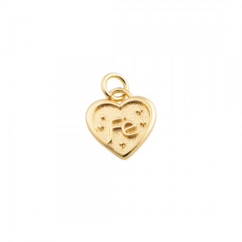 Messing hjerte Vedhæng, Heart, mode smykker & for kvinde, gylden, nikkel, bly & cadmium fri, 12.50x11.50mm, Solgt af PC