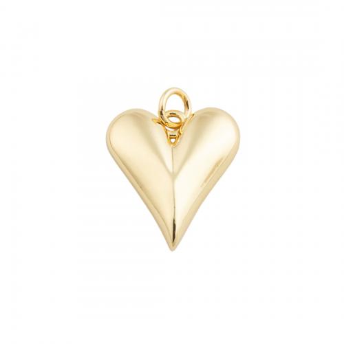Pendentifs coeur en laiton, bijoux de mode & pour femme, doré, protéger l'environnement, sans nickel, plomb et cadmium, 18x15.50mm, Vendu par PC