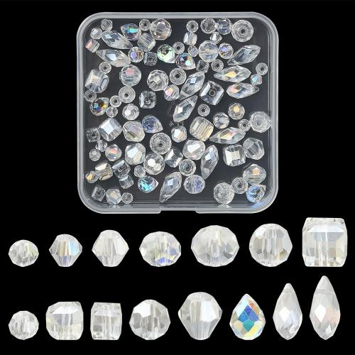 Fashion Glass Beads, with Plastic Box, DIY, 74x72x17mm, 100PCs/Box, Sold By Box