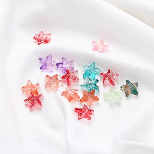 Fashion Glass Beads, Starfish, different packing style for choice & DIY, more colors for choice, 15x15.50mm, Hole:Approx 2.5mm, Sold By Bag