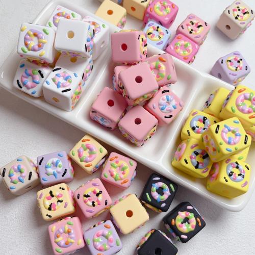 Acrylic Jewelry Beads Square hand drawing DIY 16mm Approx 4.2mm Approx Sold By Bag