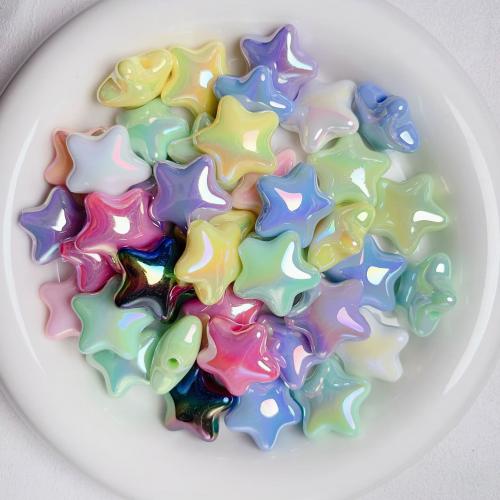 Plated Acrylic Beads Star UV plating DIY Approx 3.4mm Approx Sold By Bag