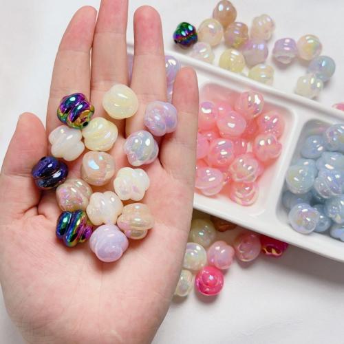 Belagte akryl perler, UV plating, du kan DIY & luminated, flere farver til valg, 17x16mm, Hole:Ca. 3.5mm, Ca. 10pc'er/Bag, Solgt af Bag
